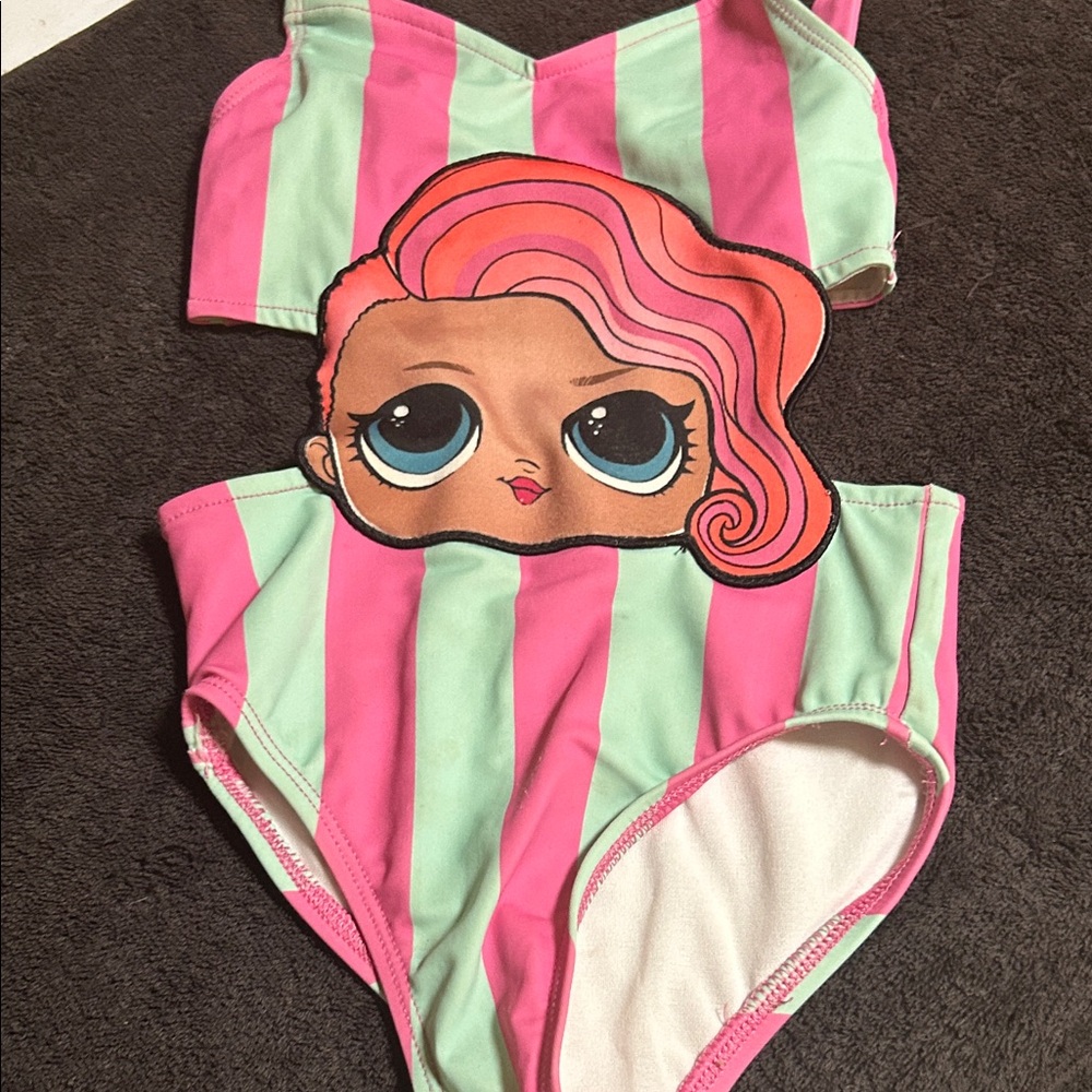 L.O.L. Surprise! Pink and Green Kids Swim One Piece